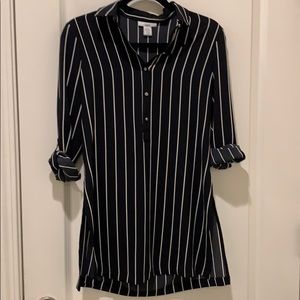 Bar III Long Sleeve Stripe Blouse